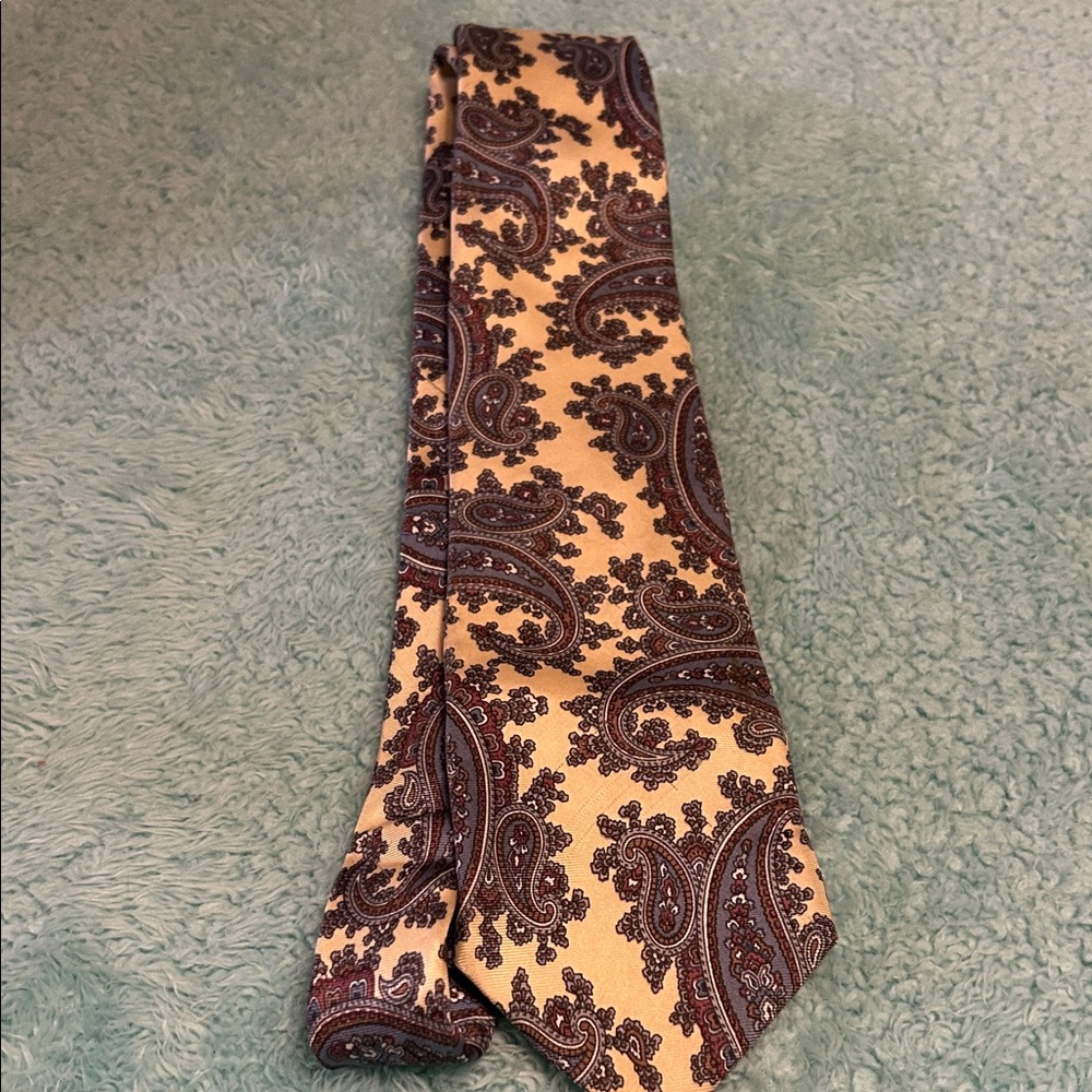 Dior Paisley Silk Tie - Brown and Cream - Picture 3 of 5